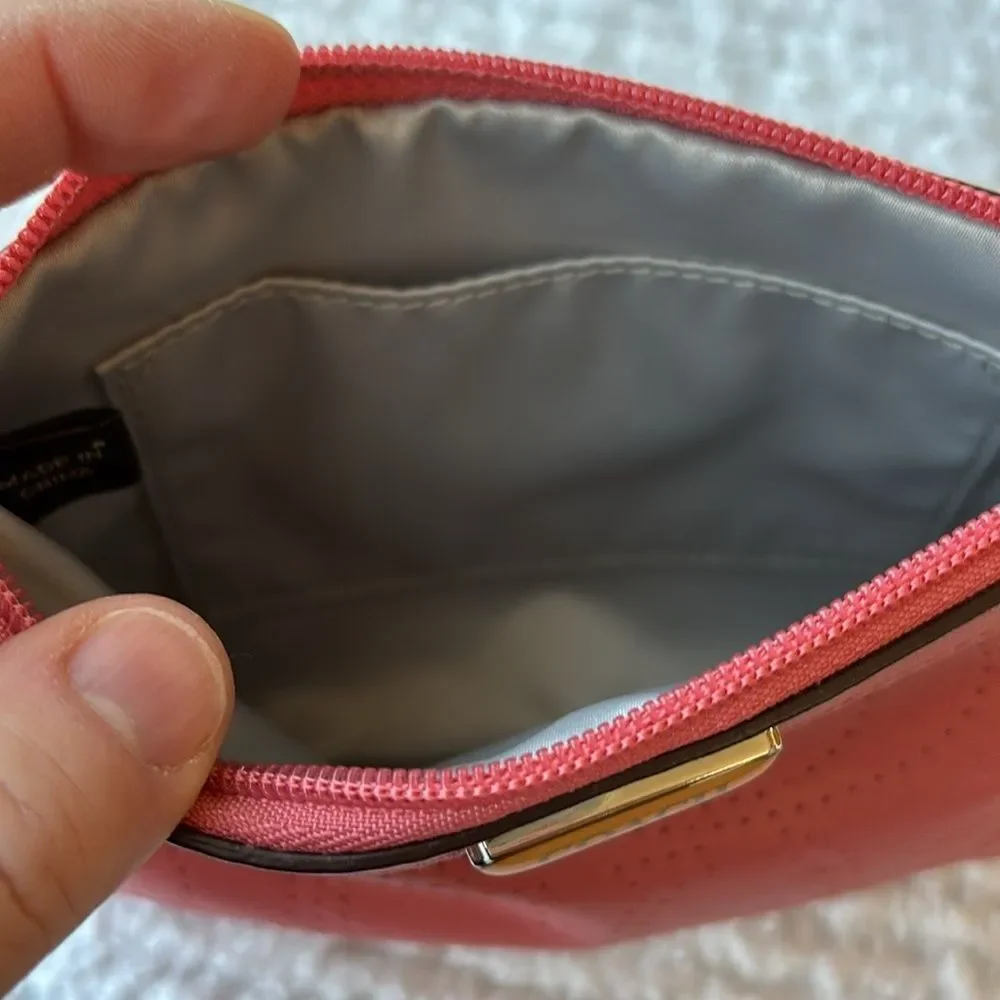 Coach F47330 Perforated pink Leather Wristlet wallet‎ purse clutch